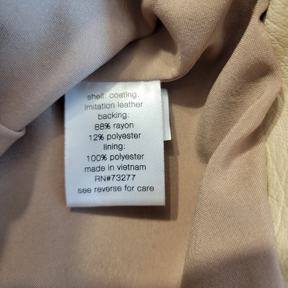 Elizabeth and James Cream Faux Leather Asymmetric Zip Moto Jacket - Picture 7 of 9